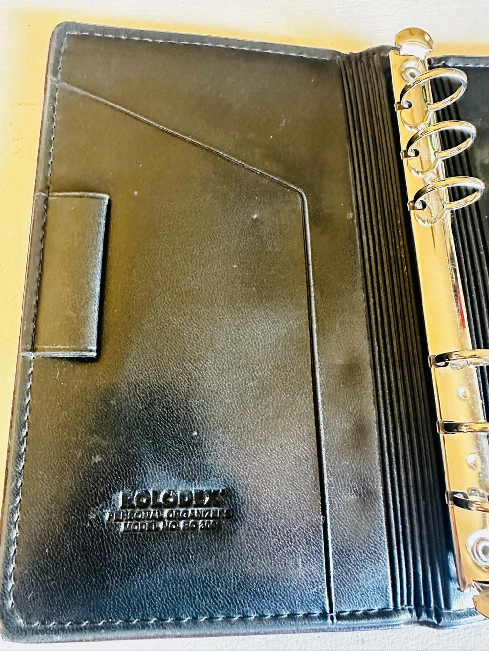 ROLODEX small leather binder- Burgundy